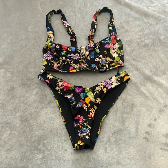 New! Victoria’s Secret wicked birds of paradise floral bikini black 4726 - Picture 4 of 10